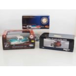 A group of 1:24 and 1:18 scale diecast cars, comprising a HIGHWAY 61 COLLECTIBLES Nash Metropolitan,