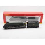 A HORNBY OO gauge R3012 class A4 steam locomotive in BR green livery 'Merlin' - VG/E in VG box
