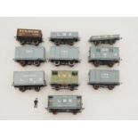 A group of kitbuilt O gauge finescale vans and open wagons mostly in LMS liveries - VG unboxed (10)