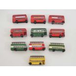 A group of unboxed 1:50 scale diecast buses, mostly London Transport, to include SOLIDO and