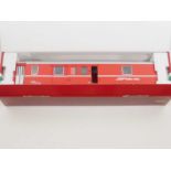 An LGB 30690 G Scale Swiss outline Rhatische Bahn (RhB) Baggage car, appears unused - VG/E in VG