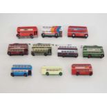 A group of unboxed 1:50 scale diecast buses and trolley buses to include SOLIDO and CORGI - G/VG,