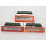 A group of HORNBY OO gauge class 47 diesel locomotives, comprising R863, R060 and R328, all in BR