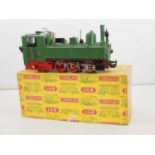 An LGB 2073 G scale 0-6-2T steam locomotive in green livery - G/VG in G box