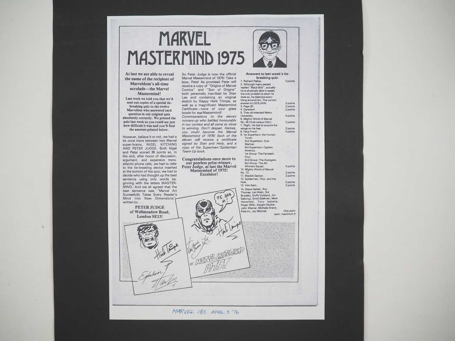 MARVEL MASTERMIND LOT (3 in Lot) - An annual Marvel Mastermind competition was run in the pages of - Image 5 of 11