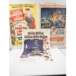 A group of folded movie posters comprising: THE PRIVATE WAR OF MAJOR BENSON (1965), THE DIAMOND HEAD