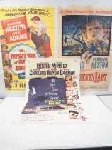 A group of folded movie posters comprising: THE PRIVATE WAR OF MAJOR BENSON (1965), THE DIAMOND HEAD