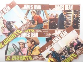 GIANT (1956) (IL GIGANTE) - Italian Photobusta - set of 6 1970s/80s re-release - folded