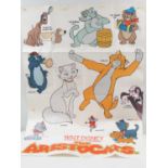 WALT DISNEY: THE ARISTOCATS (1980 re-release) UK 60" x 40" 'Characters' Film Poster - folded