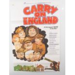 CARRY ON ENGLAND (1976) - UK one sheet film poster wacky military art by Arnaldo Putzu - folded (