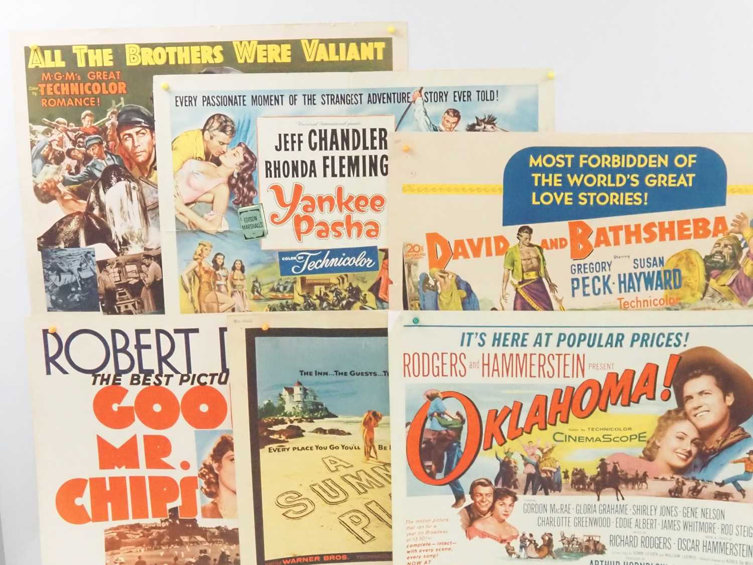 A small group of US half sheet movie posters for: ALL THE BROTHERS WERE VALIANT (1953), YANKEE PASHA