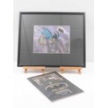 BATMAN - A framed and glazed animation cel together with a BATMAN - Bob Kane signed display (2)