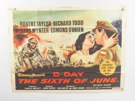 D-DAY THE 6TH JUNE - UK Quad film poster - folded - some tape marks