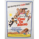 CARRY ON ABROAD (1972) - UK one sheet film poster featuring Arnaldo Putzu art of the Carry on crew -