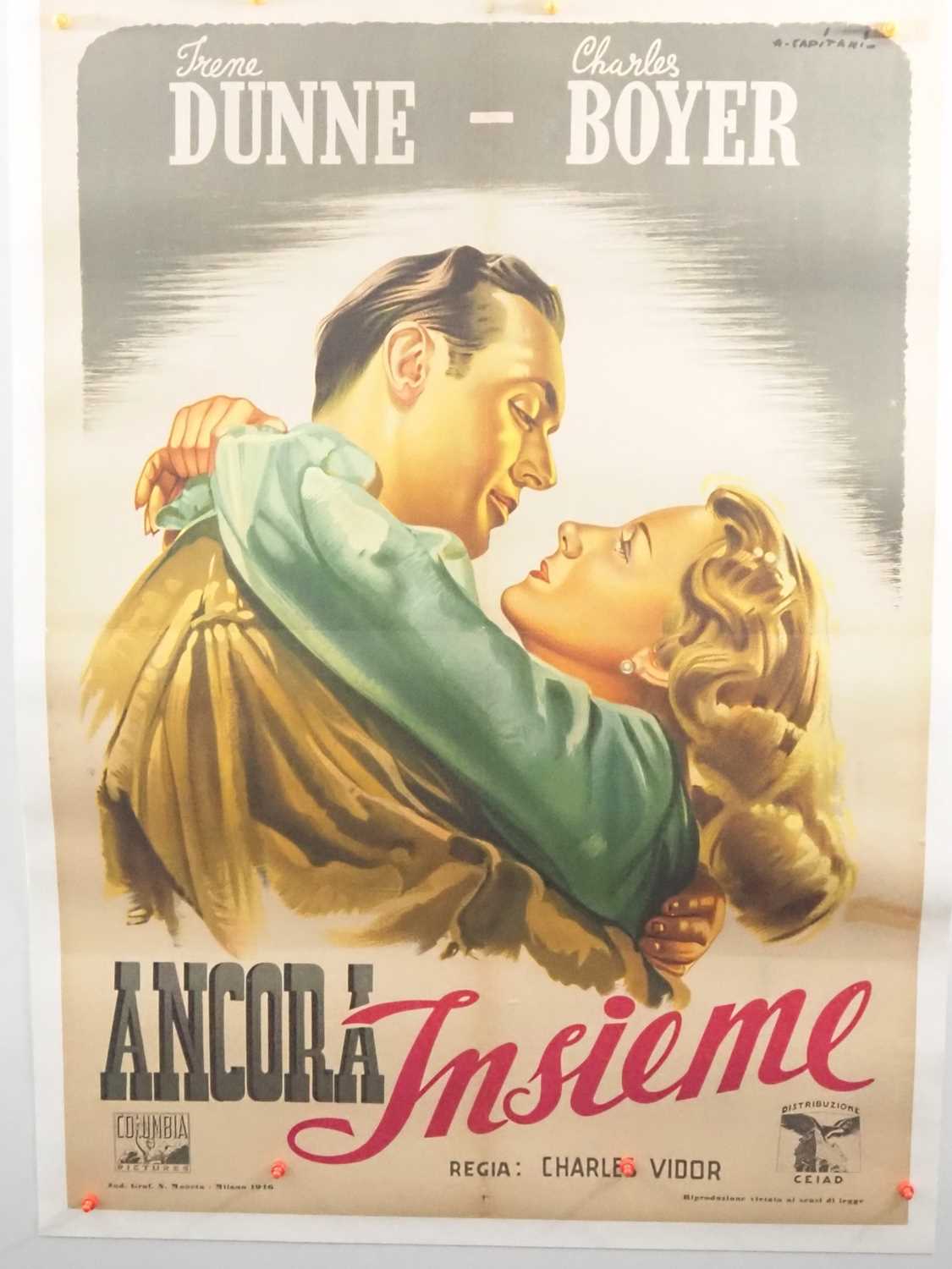 TOGETHER AGAIN (1944) - Italian Foglio poster - linen backed