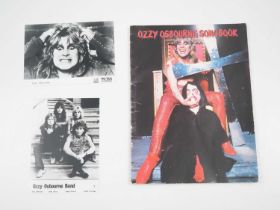 OZZY OSBOURNE (1981) 'Ozzy' song book publication together with two press photographs by Fin