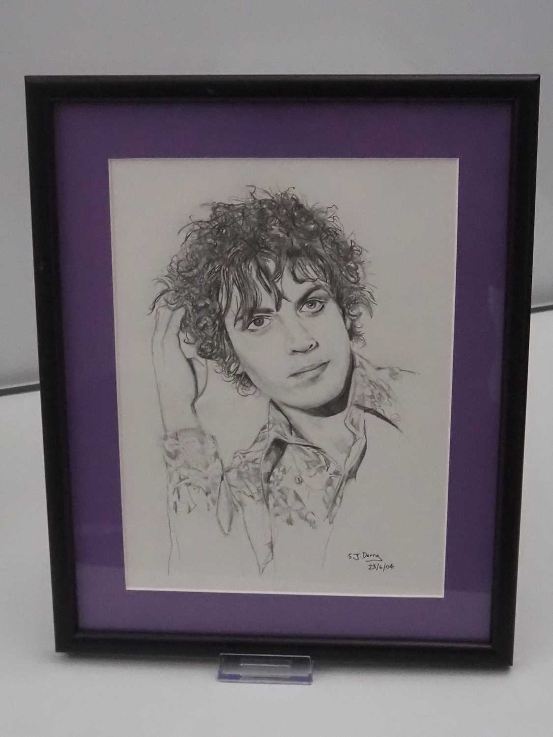 PINK FLOYD: A group of framed and glazed pencil drawings of Syd Barrett signed by the original - Bild 5 aus 19