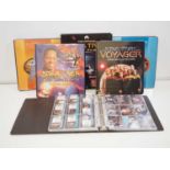 STAR TREK: A group of 6 folders (some branded) containing SKYBOX trading cards including SKYBOX