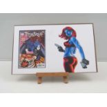MARVEL: MYSTIQUE - mounted comic display - signed by Stan Lee and Greg Horn