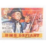 H.M.S DEFIANT (1962) - UK Quad film poster - 30" x 40" (76 x 101.5cm) - folded - pin holes in top