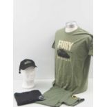 WAR: A group of 4 crew clothing items comprising: BAND OF BROTHERS (T-Shirt, Black, L, Studio/