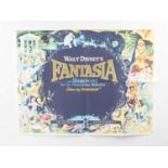 WALT DISNEY: FANTASIA (1968 release) - A UK Quad film poster - the gold lettering pops on the dark