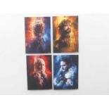 GAME OF THRONES - Set of four character portraits by Rich Davies (all signed bottom right corner)
