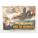 SINK THE BISMARCK (1960) UK Quad film poster - Eric Pulford artwork of the dramatic World War 2