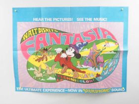 WALT DISNEY: FANTASIA (1976 Release) - UK Quad Film Poster - The Sorceror's Apprentice, Mickey Mouse