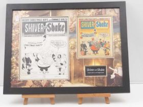 SHIVER AND SHAKE - Mike Lacey - framed and glazed original cover art and comic display