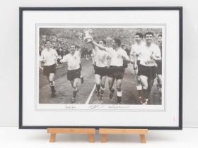 FOOTBALL: TOTTENHAM HOTSPUR 1962 FA CUP - framed and glazed black/white photograph (1962) signed
