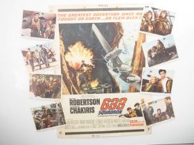 633 SQUADRON (1964) - A US 30 x 40 movie poster together with a complete set of 8 British front of