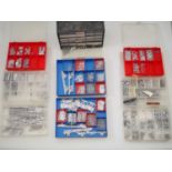 A large quantity of N gauge whitemetal accessories (cars, street and platform furniture etc) and kit