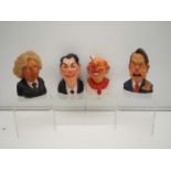 A group of four vintage squeaky 'Spitting Image' dog toys - comprising Margaret Thatcher, Ronald