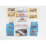 A group of 1:76 scale diecast lorries and construction equipment by OXFORD DIECAST and BASE TOYS -