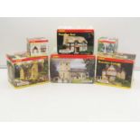 A group of HORNBY SKALEDALE OO gauge resin buildings to include St Michael's Church, all appear as