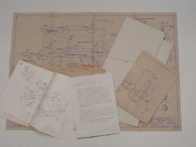 GENERAL MILLS/AIRFIX/PALITOY ARCHIVE: A group of 5 x AIRFIX technical drawings (with hand written
