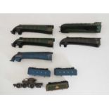 A group of OO gauge locomotive and tender bodies (mainly Class A4) by HORNBY DUBLO and HORNBY