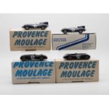 A group of 1:43 scale hand built resin models by PROVENCE MOULAGE - all Jaguar C and D Types from Le