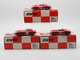 A group of 1:43 scale hand built resin models by STARTER - all 1963/64 Le Mans Ferrari examples -