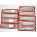 A group of AIRFIX OO gauge passenger coaches comprising Centenary, Class B Suburbans and MK2