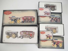 A group of CORGI 'Vintage Glory of Steam' 1:50 scale diecast models comprising 3x Fowler Showman's