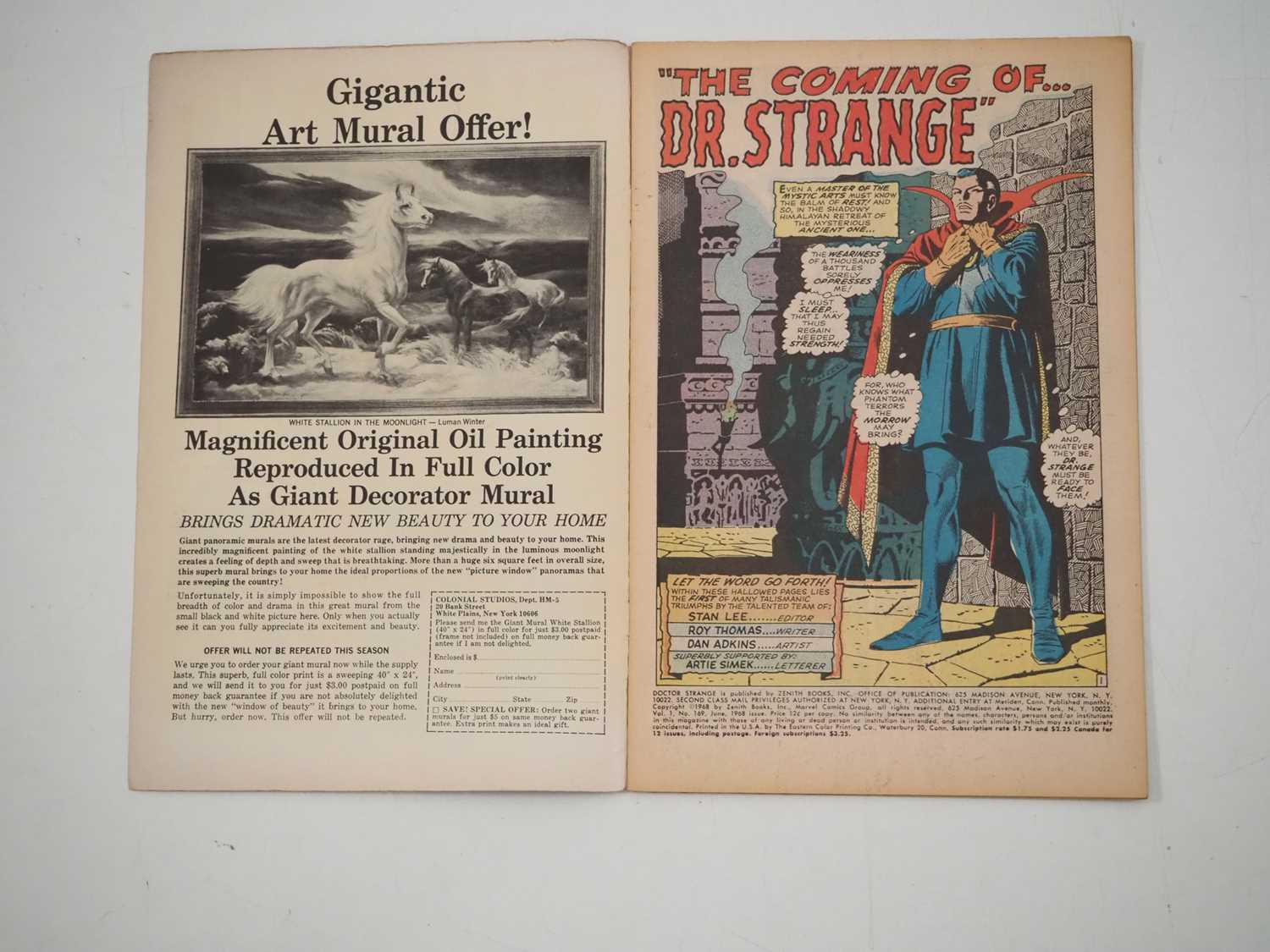 DOCTOR STRANGE #169 (1968 - MARVEL) - Debut issue of Doctor Strange's first solo title with his - Bild 2 aus 9