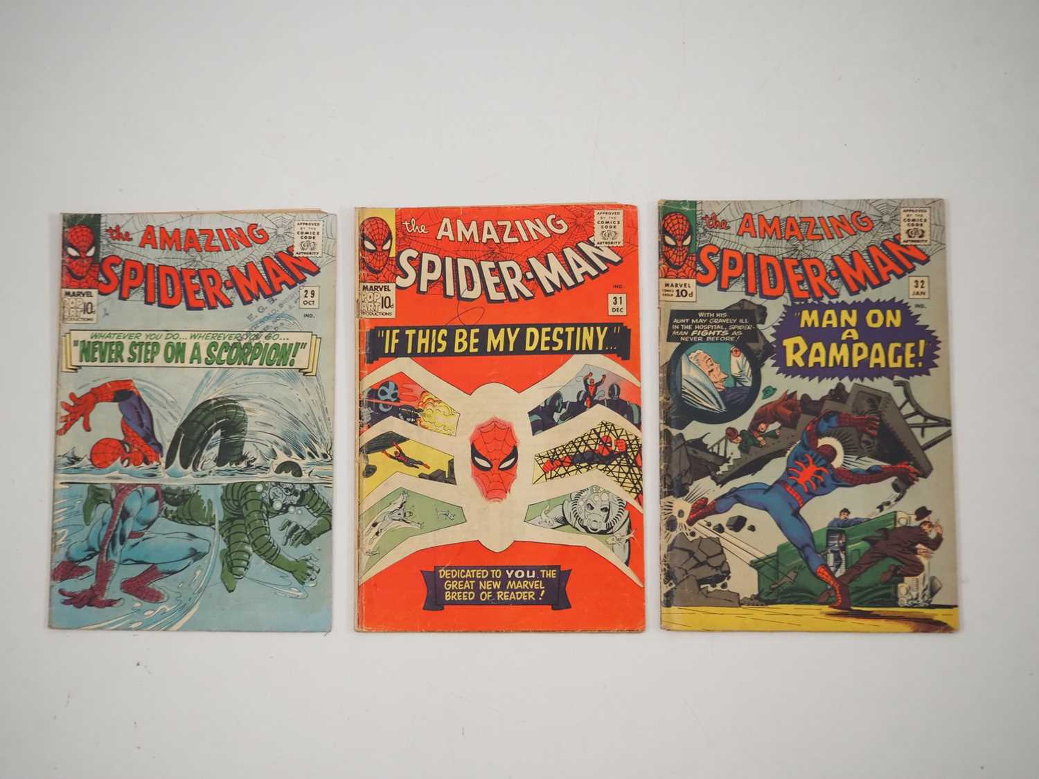 AMAZING SPIDER-MAN #29, 31 & 32 (3 in Lot) - (1965/1966 - MARVEL - UK Price Variant) - Includes