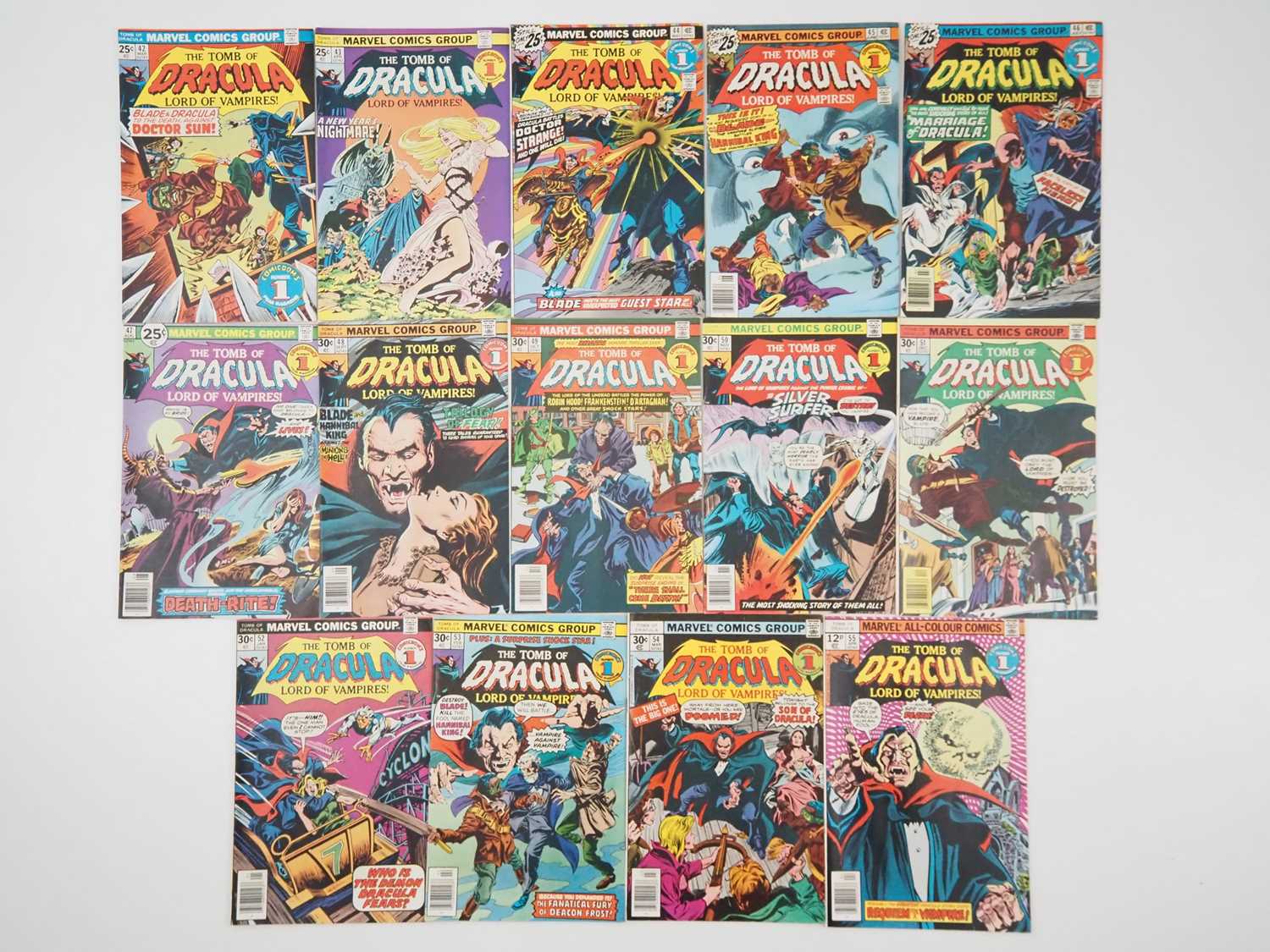 TOMB OF DRACULA #42, 43, 44, 45, 46, 47, 48, 49, 50, 51, 52, 53, 54, 55 (14 in Lot) - (1976/1977 -