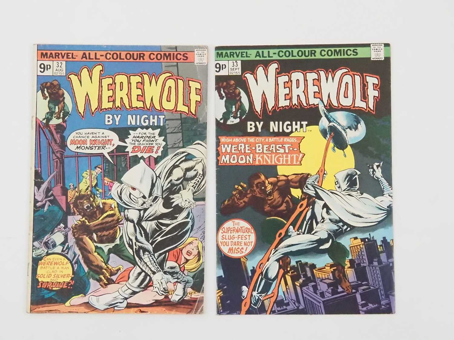 WEREWOLF BY NIGHT #32 & 33 (2 in Lot) - (1975 - MARVEL - UK Price Variant) - HOT Book - First and