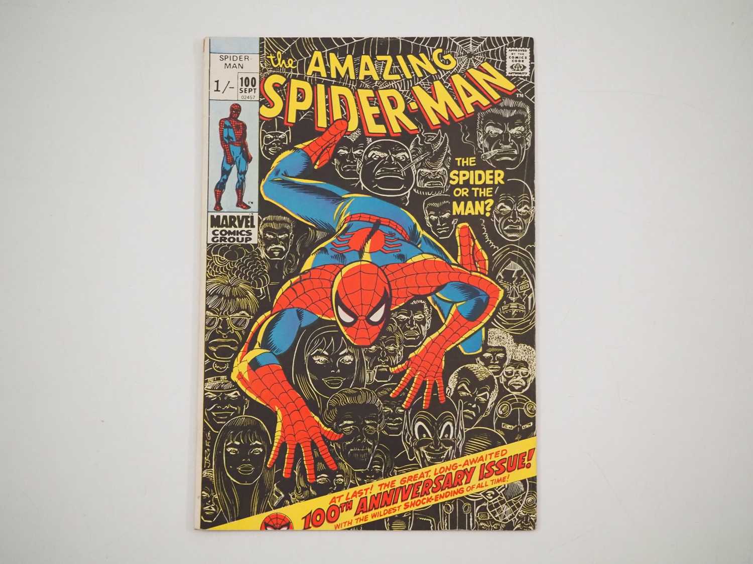 AMAZING SPIDER-MAN #100 (1971 - MARVEL - UK Price Variant) - Green Goblin, Vulture, Lizard, Doctor