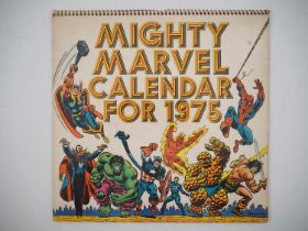 MIGHTY MARVEL CALENDAR FOR 1975 - Signed by Stan Lee and given to the Marvel UK Bullpen team members