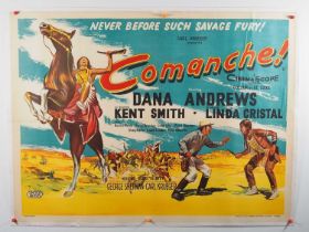 COMANCHE (1956) UK Quad film poster - Dana Andrews - linen backed