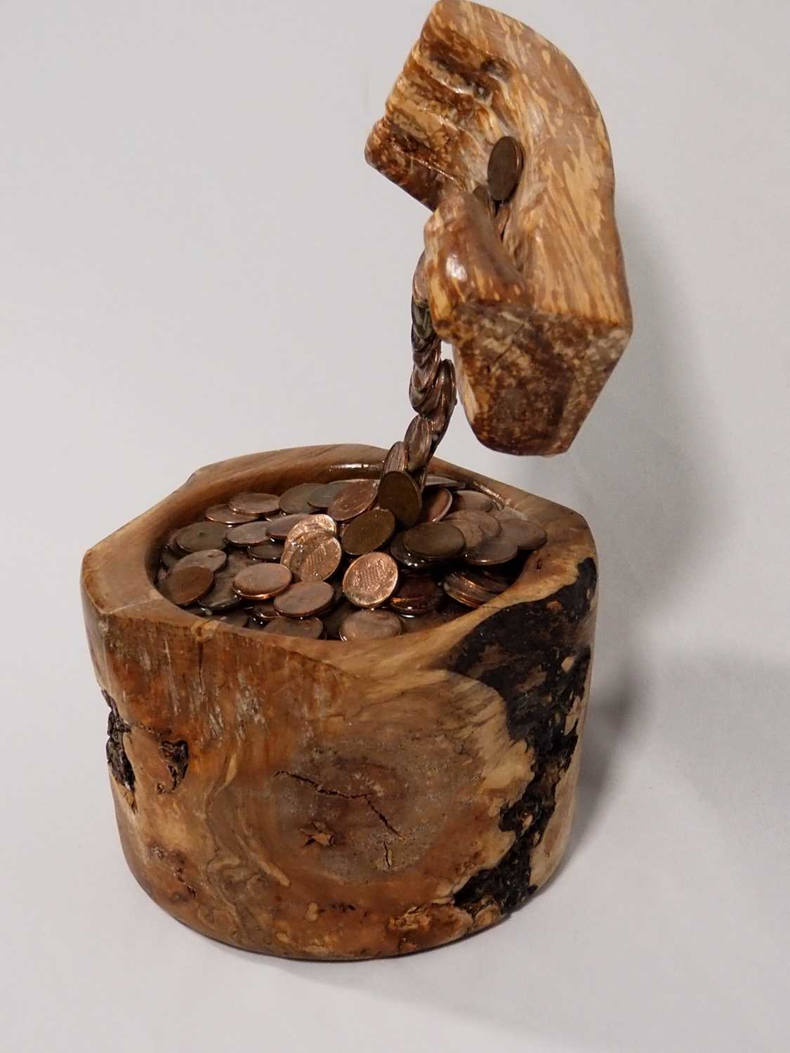 Nick Zammeti handmade 'Hand of many pennies' - Nick says Woodturning the Hand Of Many Pennies. I - Image 2 of 4